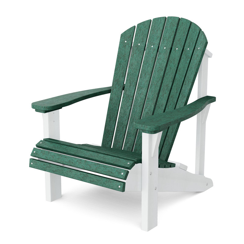 Heritage Outdoor Adirondack Chair, Turf Green/White