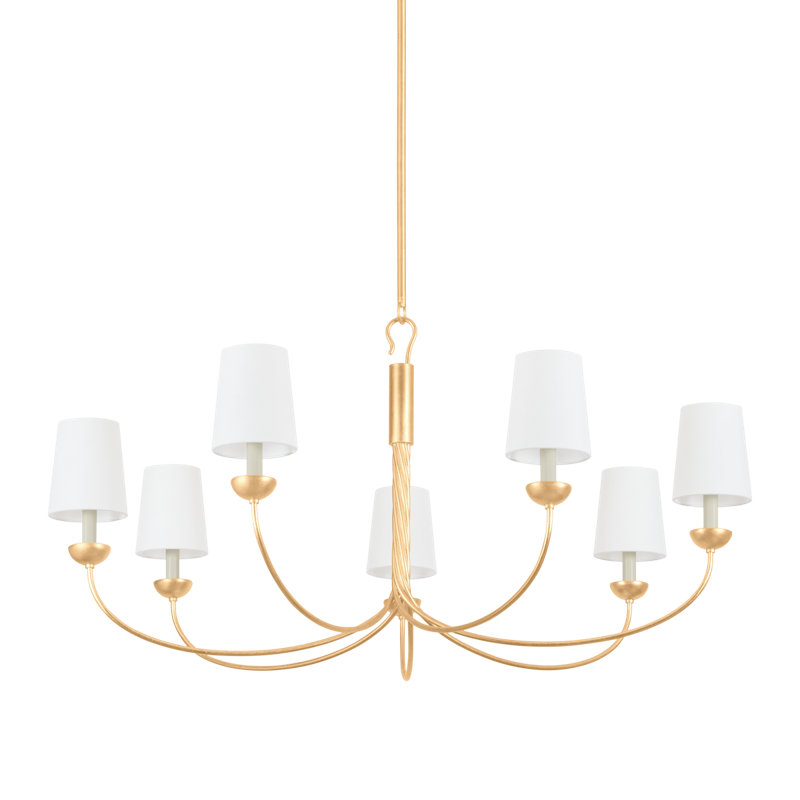 Lustre 7 lumières Montpelier, Laiton vieilli / sable doux