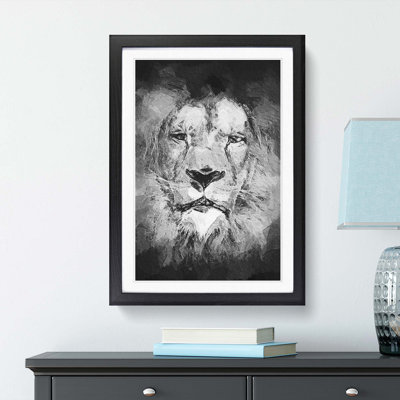Lion Portrait in Abstract - Picture Frame Painting Print