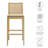 Ovard Wood And Rattan Bar Stool