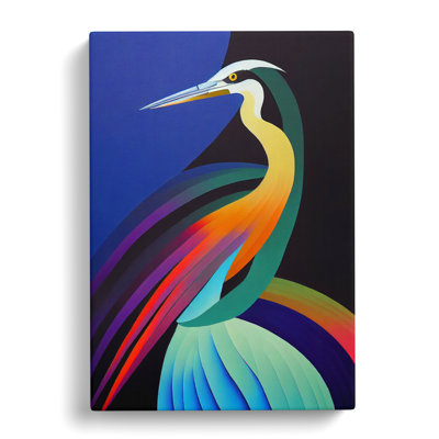 CAN-V0523-1147X Heron Bird In Abstract Vol.3 - Wrapped Canvas Print
