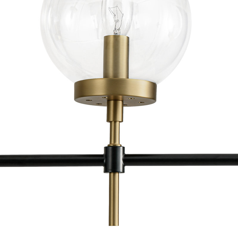 Mid-Century 5-Light Clear Glass Linear Chandelier