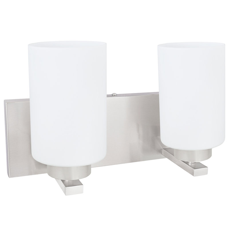 Éclairage pour salle de bain 2 lumières en nickel satiné