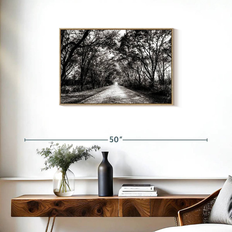 Chemin forestier BW, Cadre flottant en bois naturel, 31 po x 21 po