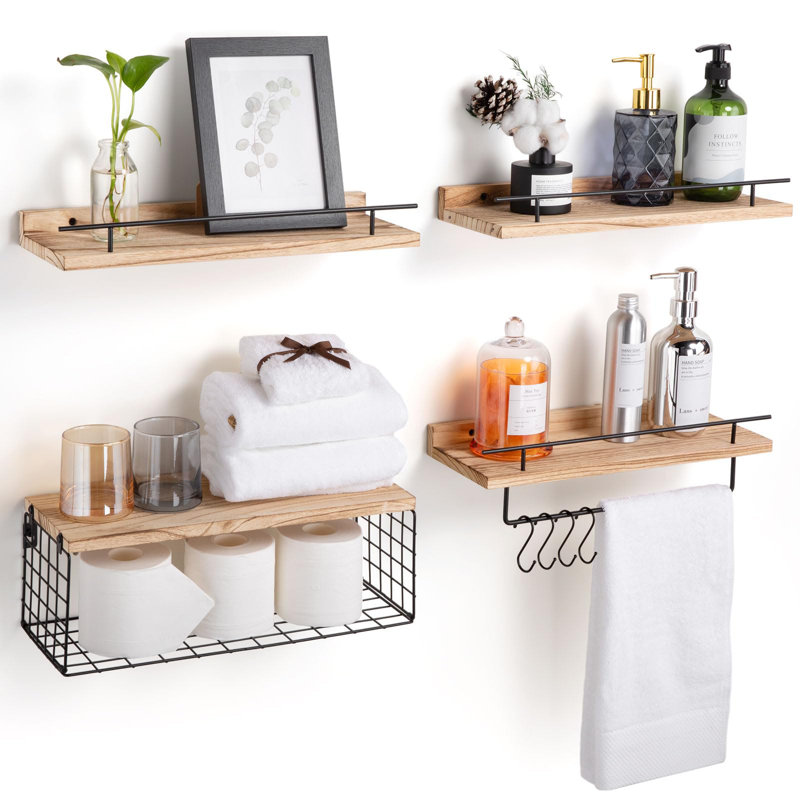 Rehaussez le décor de votre maison avec cet ensemble de tablettes murales polyvalentes inspirées des arbres, Bois naturel