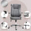 Chaise grise en microfibre avec accoudoirs rembourrés rabattables, siège réglable en hauteur, inclinable et dossier haut pivotant à 360 °, inclinable en hauteur, pivotant,