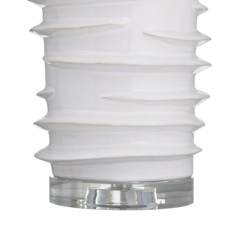 29.5" Ceramic Table Lamp With White Shade