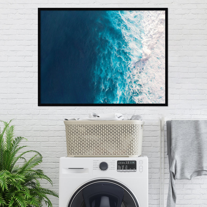 Seascape Of Splashing Waves by The Creative Bunch Studio, Black, 31" H x 41" W x 1" D