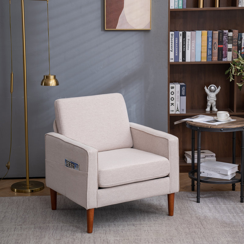 Fauteuil Charliese, Lin blanc crémeux