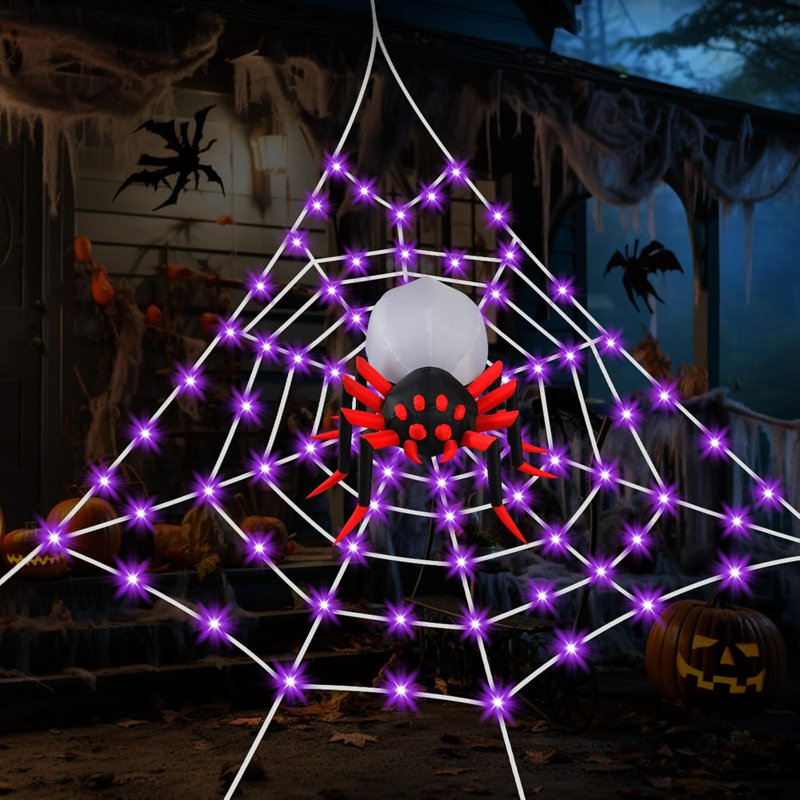 Décoration d'Halloween géante en toile d'araignée pour l'extérieur