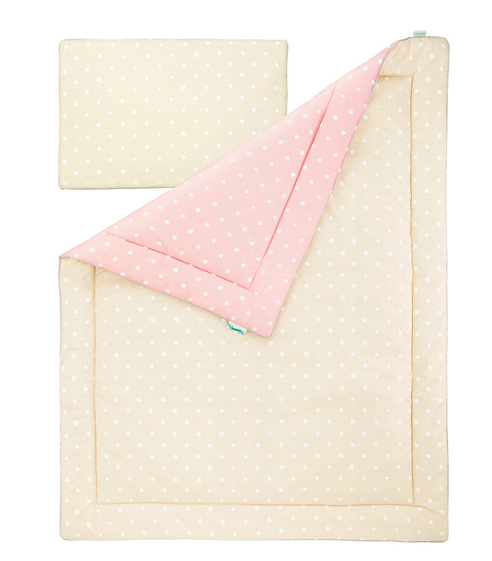 Winston 2 - Piece Cot Bedding Set, Pink/Beige
