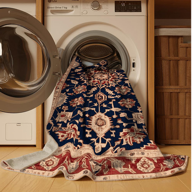 Tapis brun lavable à la machine, Rectangulaire 8 pi x 10 pi