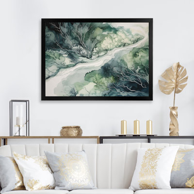 Vert et bleu marbré Dreamscape IV sur toile