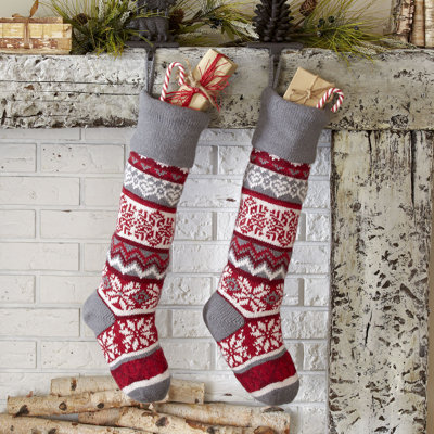 Bas de Noël tricoté classique à motif de flocons de neige Mctaggart