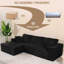 Canapé modulaire de luxe, canapé rembourré en mousse noir pour salon moderne
