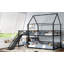 Lit superposé double en métal avec escalier de rangement, glissière, rails de sécurité, noir-1838132193