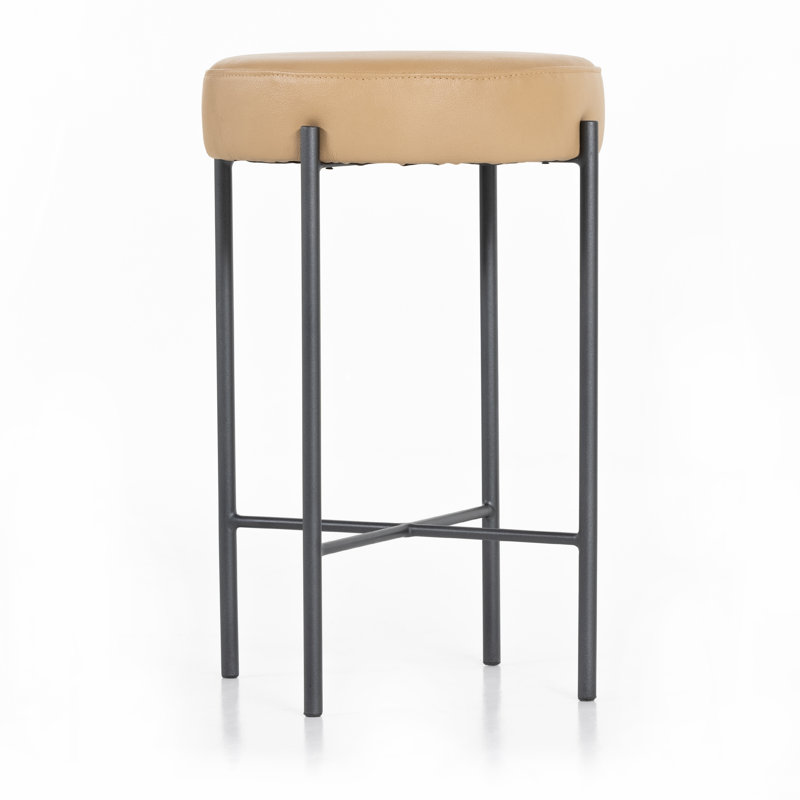 Nocona Bar Stool, Leather - Natural, Counter Stool (26" Seat Height)