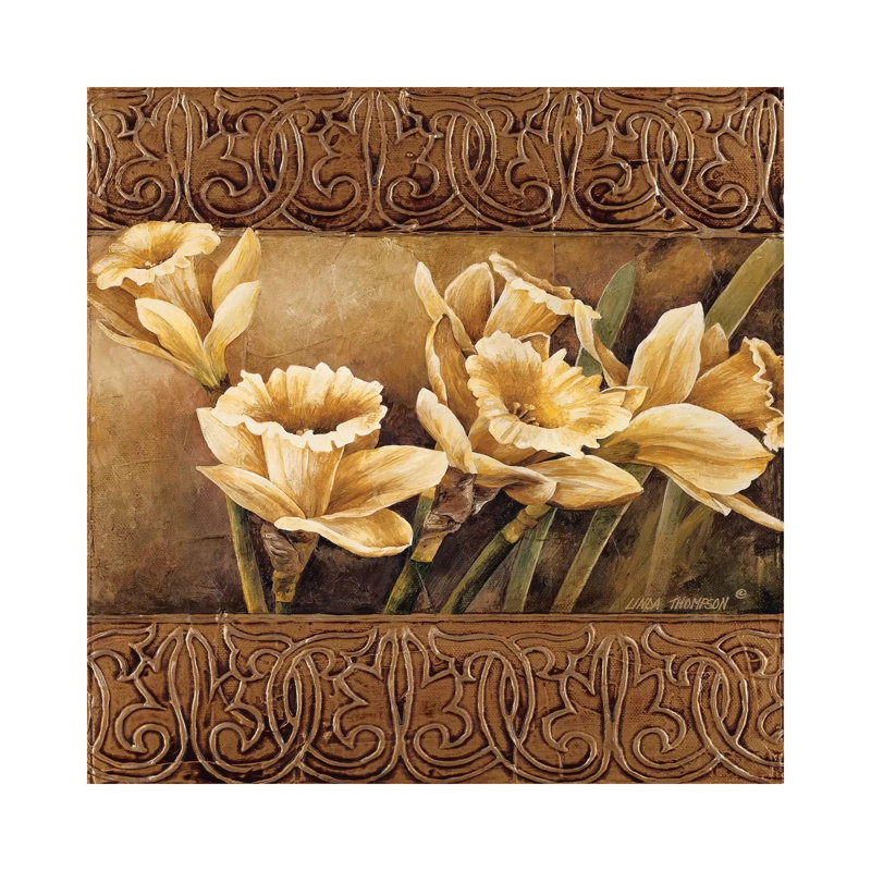 Golden Daffodils II by Linda Thompson - Wrapped Canvas Gallery-Wrapped Canvas Giclée, 45.72 cm H x 45.72 cm W