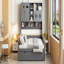 Lit de jour avec bibliothèque de rangement, armoire et lit gigogne-709686504-709686511