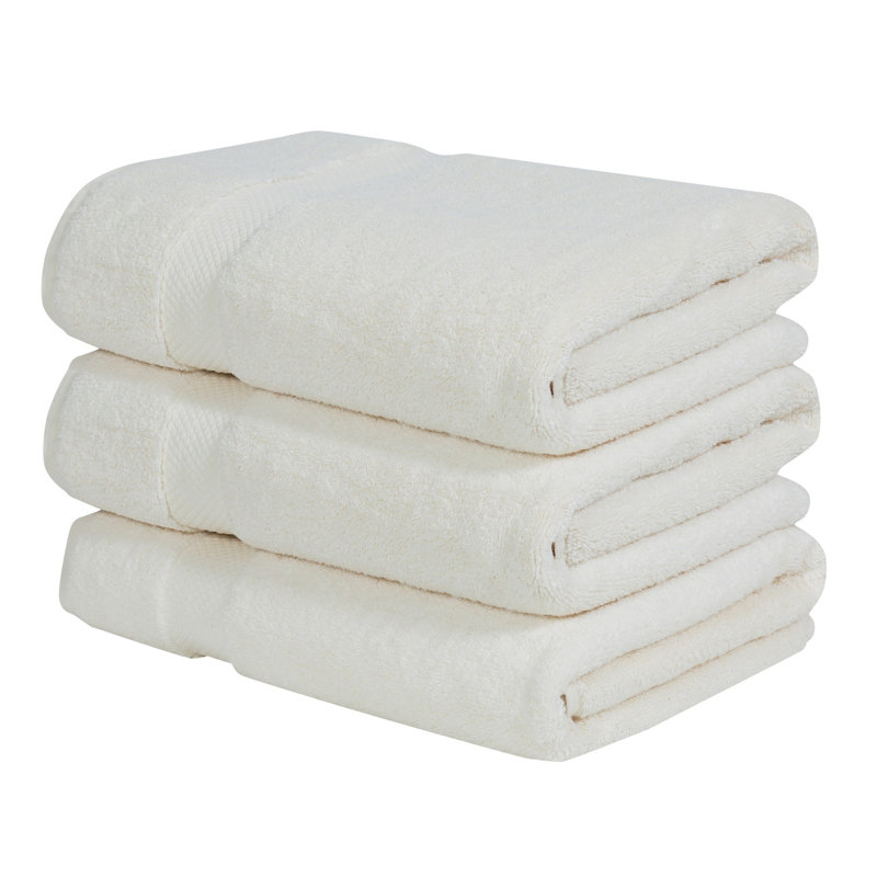 Ensemble de serviettes de bain 100% coton Splash Splash, serviettes de bain absorbantes ultra douces 550 g / m² pour spa et usage quotidien, certifié OEKO-TEX, paquet de 3, ivoire