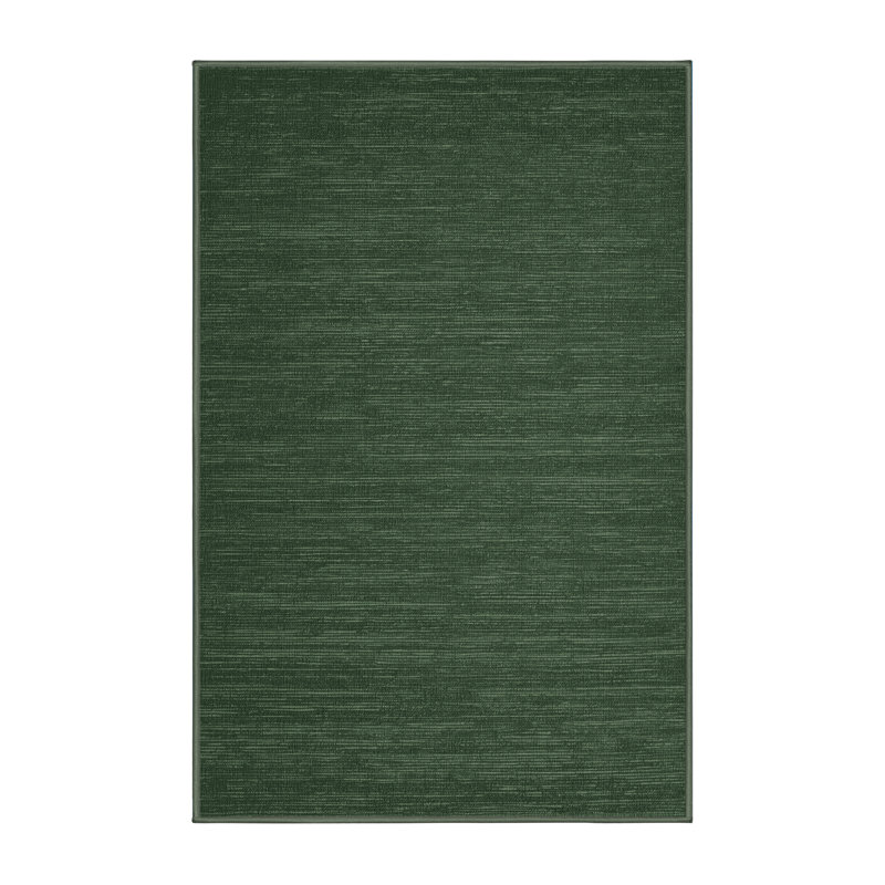 Machine Washable Solid Green Area Rug, Rectangle 2' x 3'
