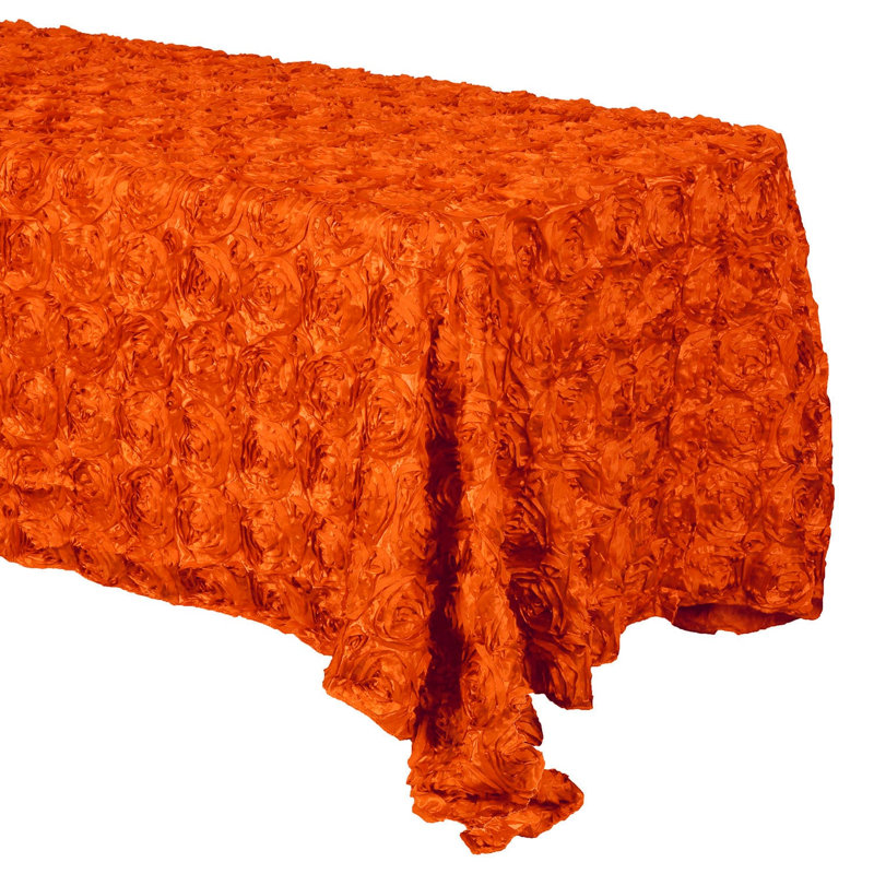 Silvie Floral Polyester Tablecloth, 108" x 54", Orange