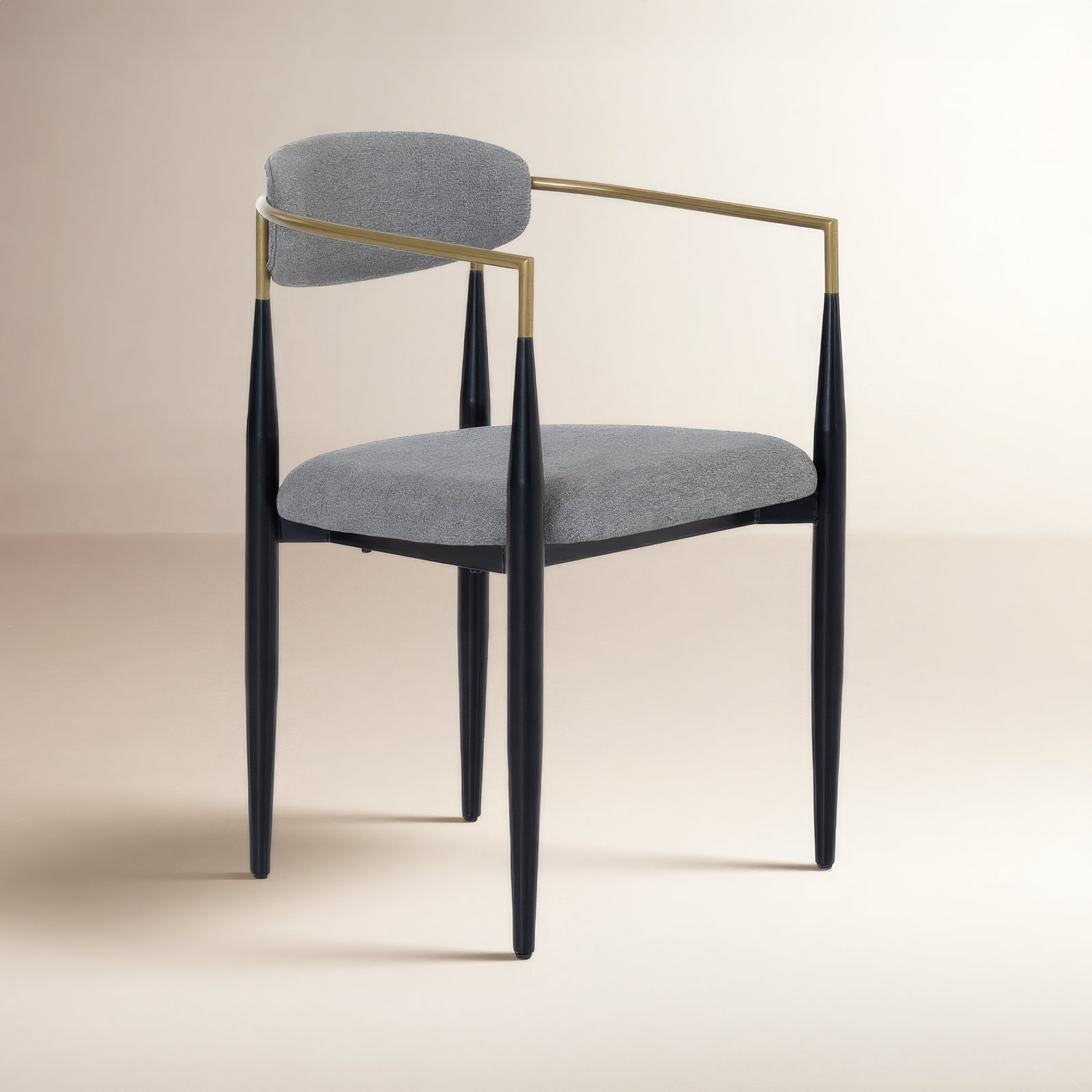 Ayliana Fabric Arm Chair Dining Chair, Medium Gray