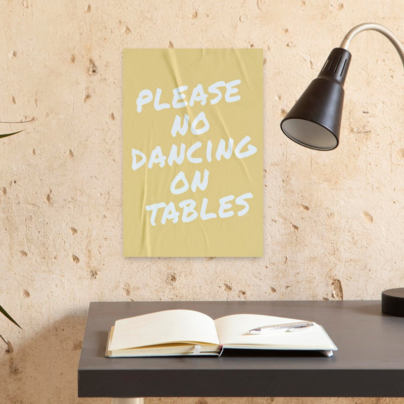 Veuillez ne pas danser sur les tables, art mural moderne abstrait, H 18 po x l 12 po