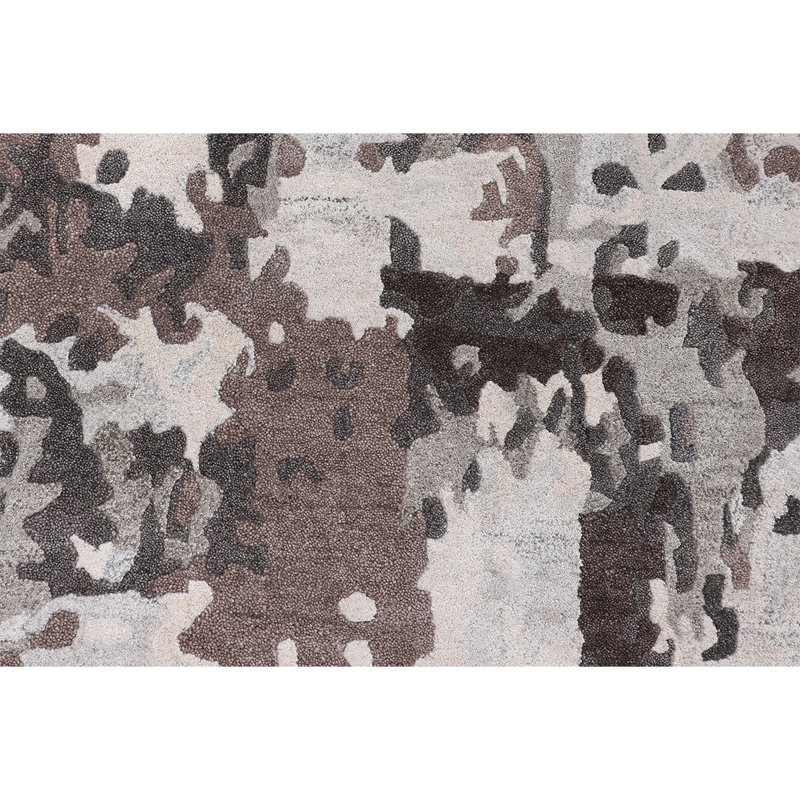 Hand Woven Wool Abstract Area Rug, Rectangle 5'9" x 8'10"