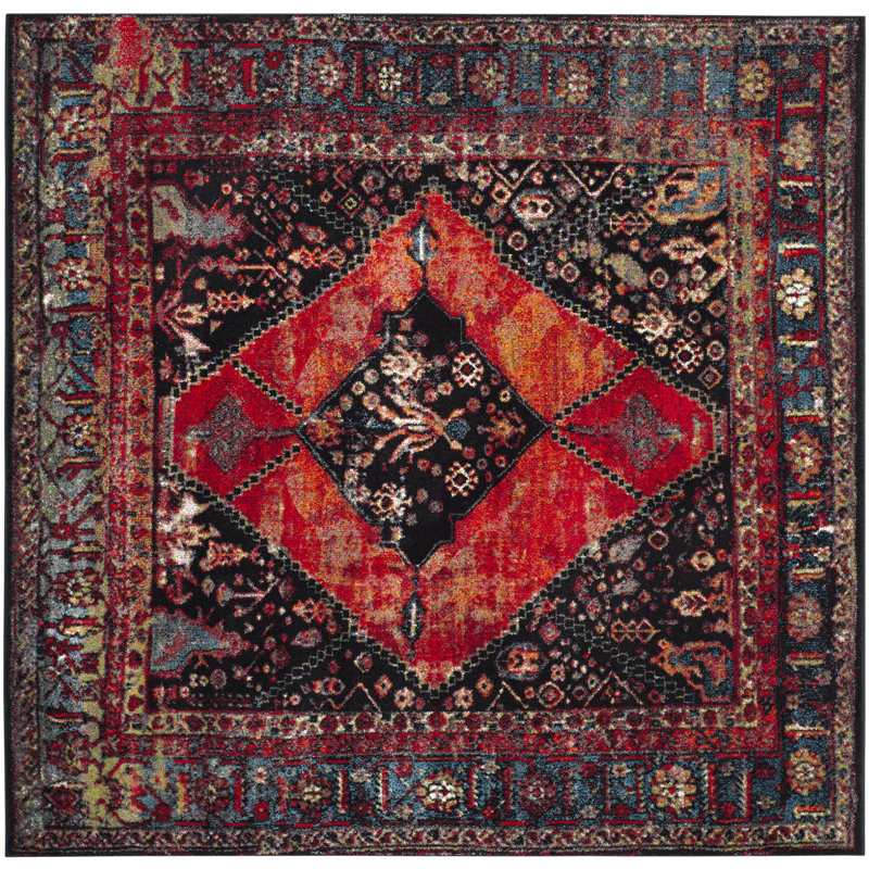 Tapis performance oriental rétro Imarion, Carré 3 pi