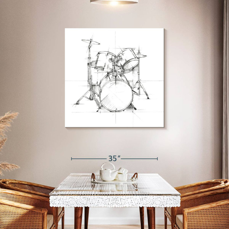 Abarca Drum Sketch, 39" H x 39" W