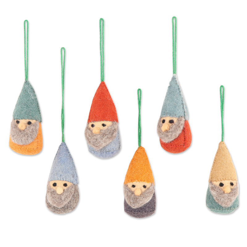 Figurine de gnome en laine feutrée Lucky, Gris