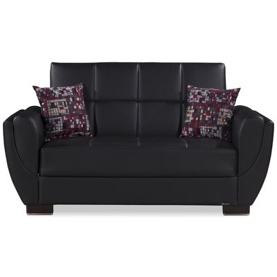 Nielsen 70 in. Vegan Leather Upholstered 2-Seater 3-in-1 Sleeper Loveseat Sofa Bed with Storage, Firm Seat Cushion