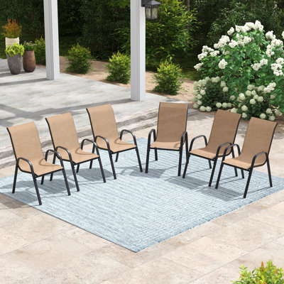 PVC-coated polyester Stackable Outdoor Dining Chair
