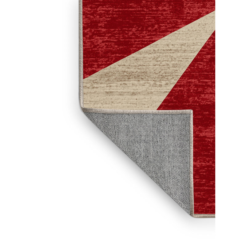 Machine Washable Andrus July 4Th Modern & Contemporary Abstract Rug in Brown – Beige Binding, 7x10