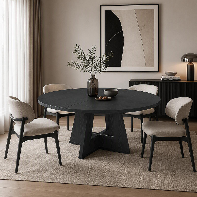 Table de salle à manger de 47 po Farmhouse, Noir
