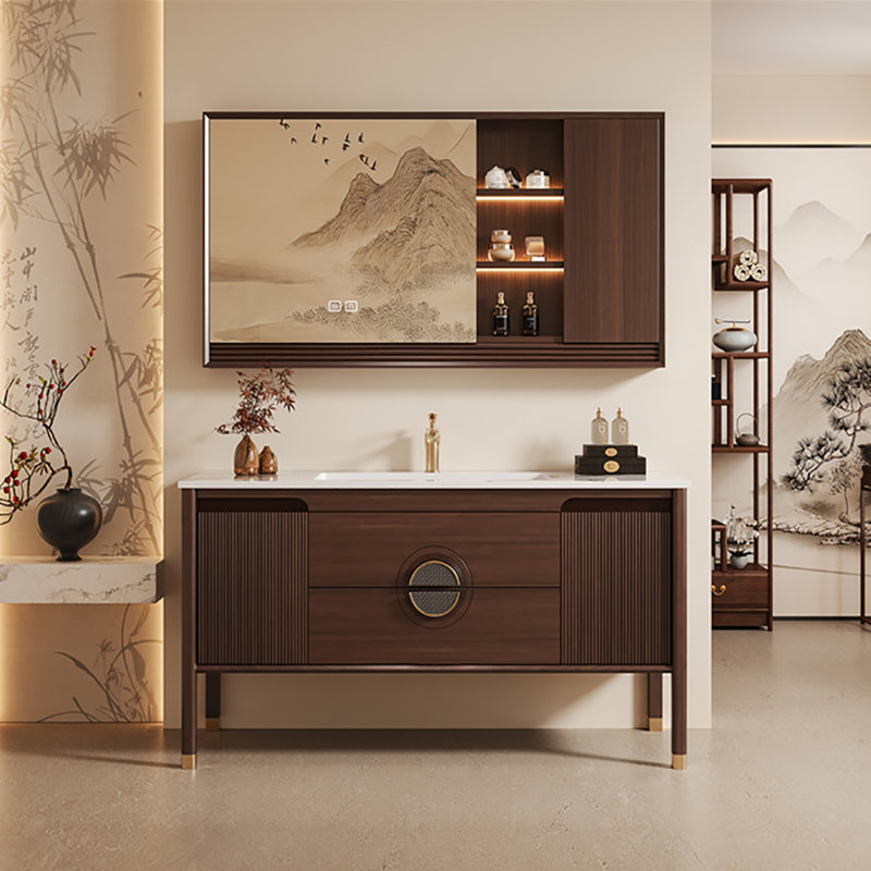 Ensemble de meuble-lavabo en bois massif 39,76 po avec miroir, 40"