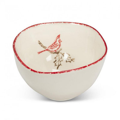Cardinal Stamp Small Deep Bowl