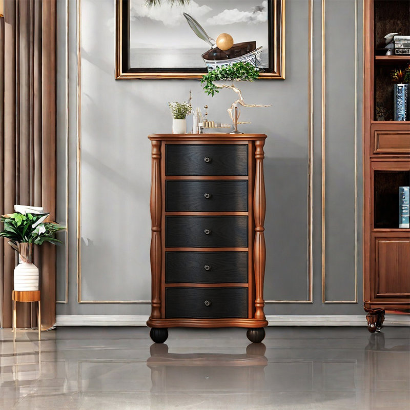 Classic Column Drawer Cabinet, Brown/Black