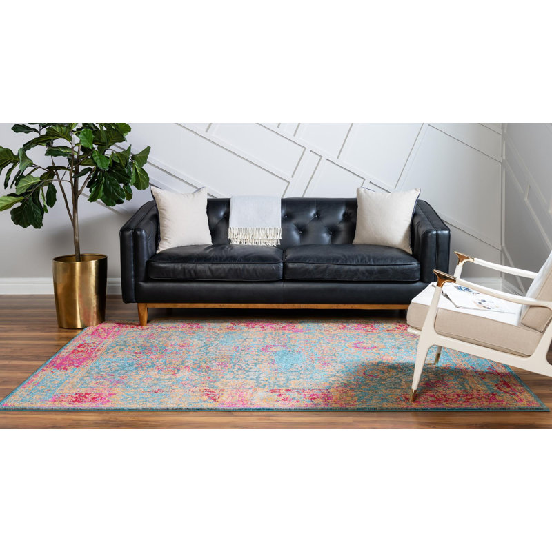 Eddins Washable Oriental Indoor Rug, Rectangle 5'1" x 8'