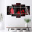Red Abstraction - 5 Piece Wrapped Canvas Print-221145995
