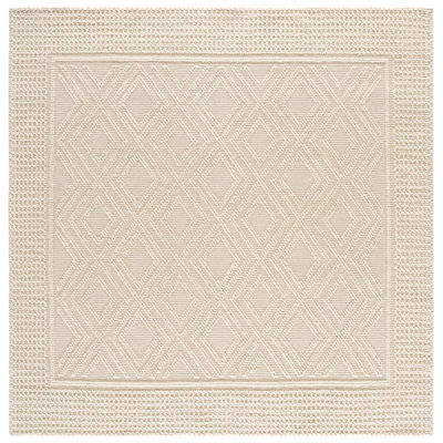 Connellsville Hand Woven Wool/Cotton Geometric Rug in Ivory