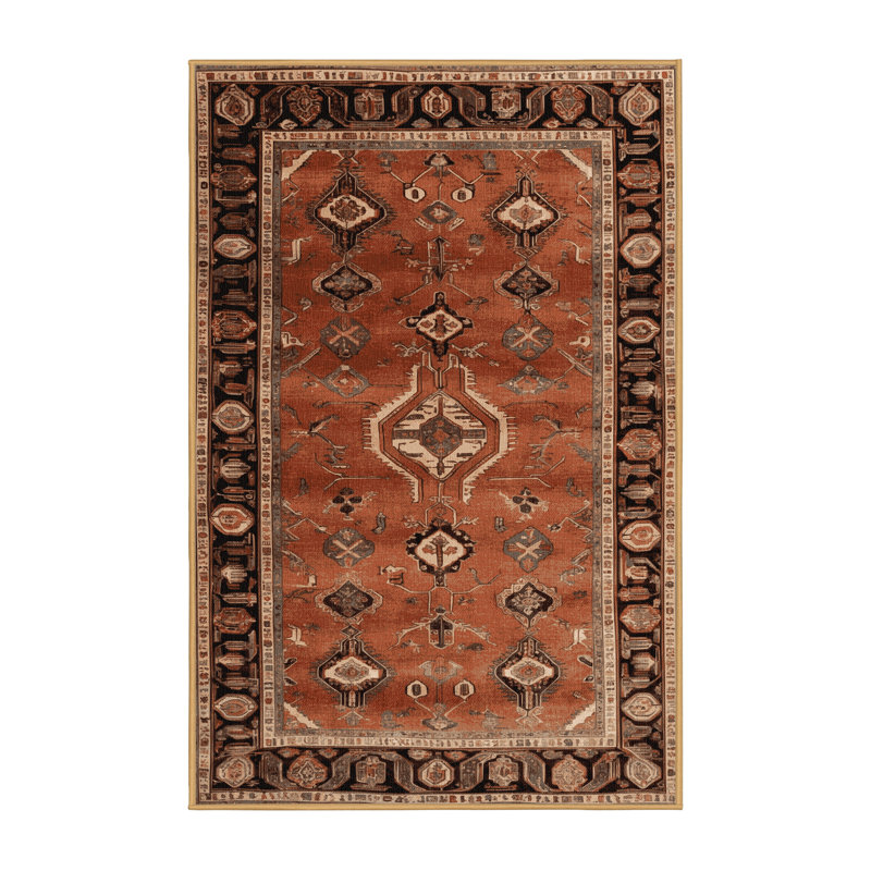Tapis brun lavable à la machine, Rectangle 7 pi x 9 pi