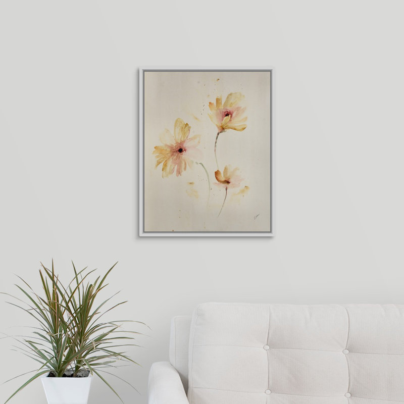 « essential to eden vi », peinture sur toile, H 21,7 po x l 17,7 po x p 1,75 po, Cadre flottant blanc