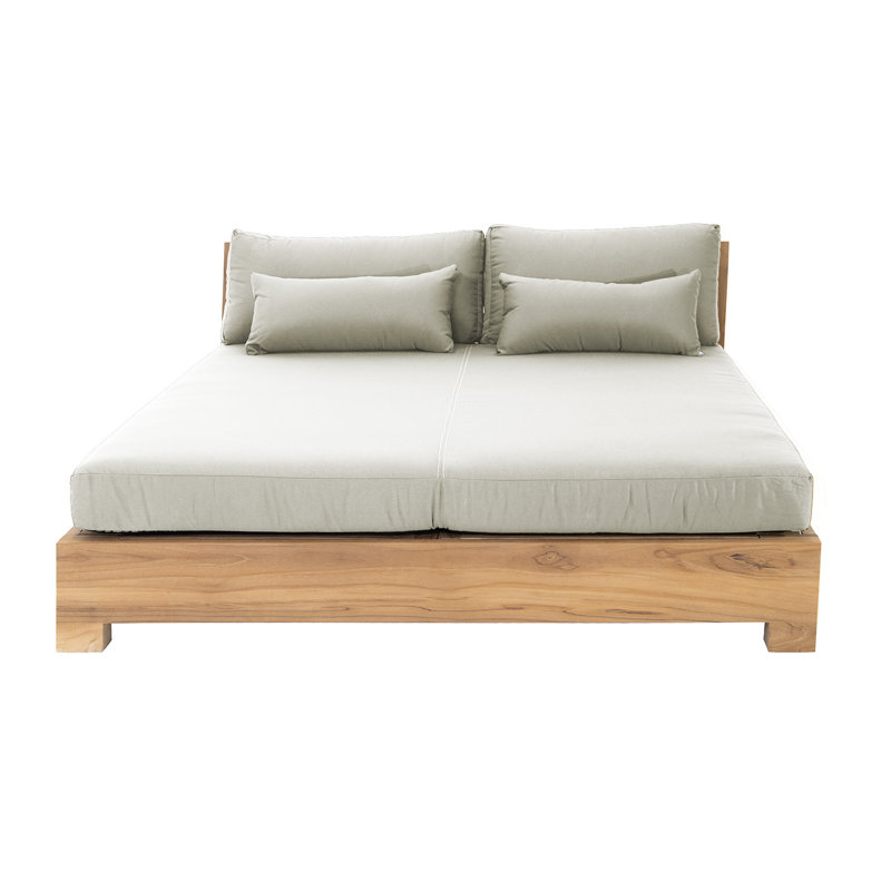 Monterey Teak Outdoor Daybed Lounger, Natural