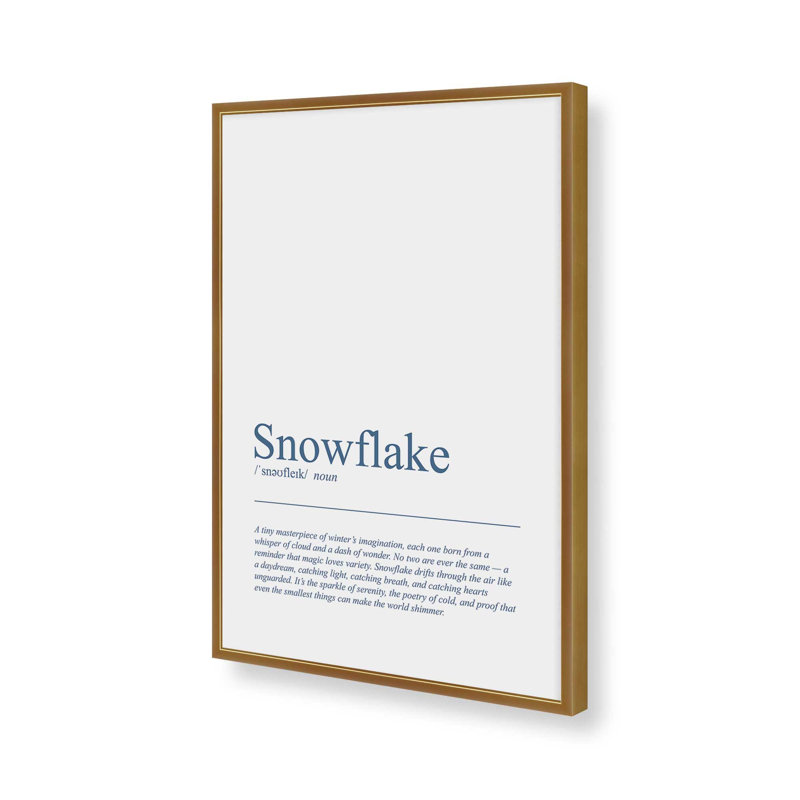 «The Wonders of Snowflakes», reproduction d'art, 8 po x 10 po, Or poli