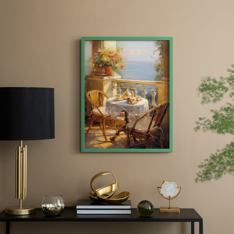 Reproduction encadrée FLORAL Series DCCLVI - bois massif, H 15 po x l 12 po, Vert