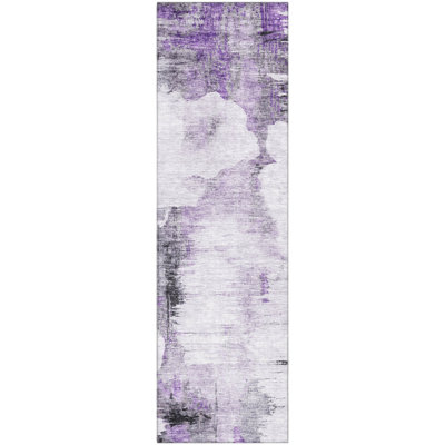 Premium Machine Washable Prisco Purple Rug