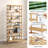  6 Tier Bamboo Freestanding Shelf Unit, Multifunctional Bookshelf Bookcase, Natural