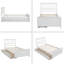 Lit plateforme simple avec deux tiroirs, blanc